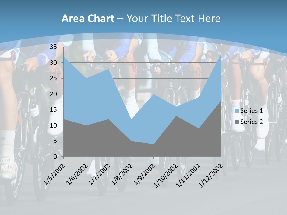 A Group Of Men Riding Bikes Down A Street PowerPoint Template