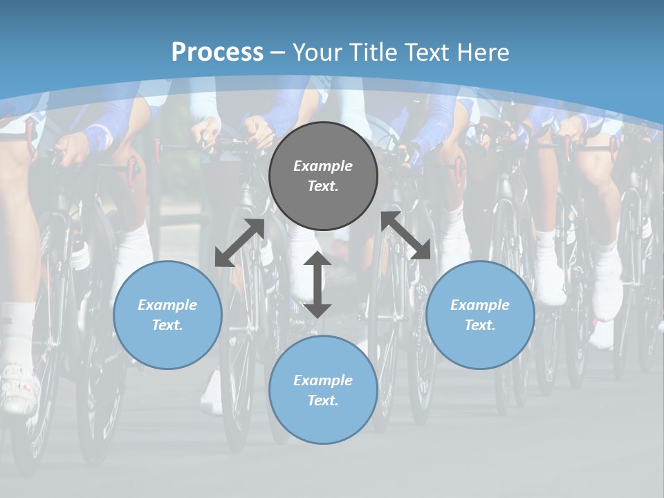 A Group Of Men Riding Bikes Down A Street PowerPoint Template