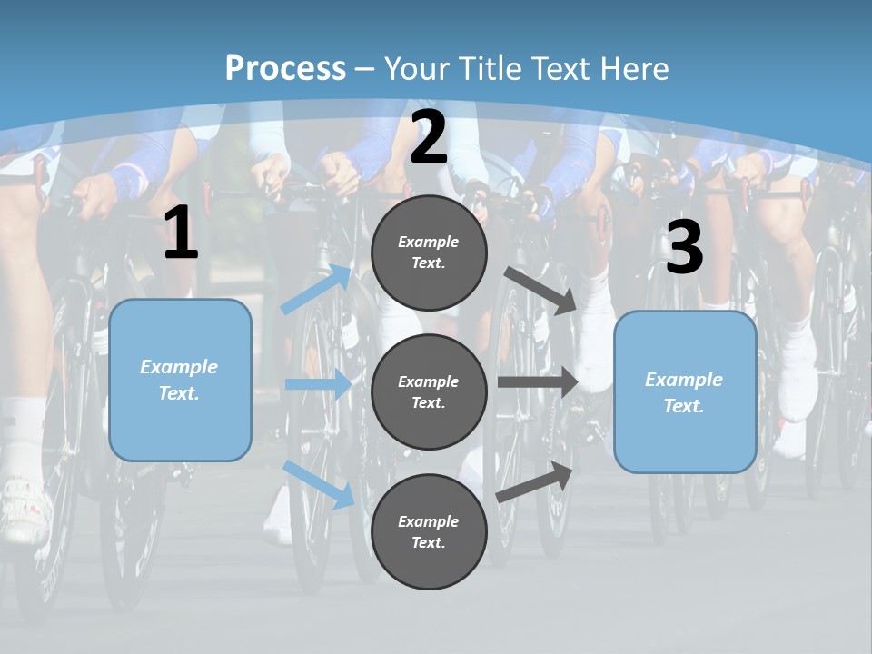A Group Of Men Riding Bikes Down A Street PowerPoint Template