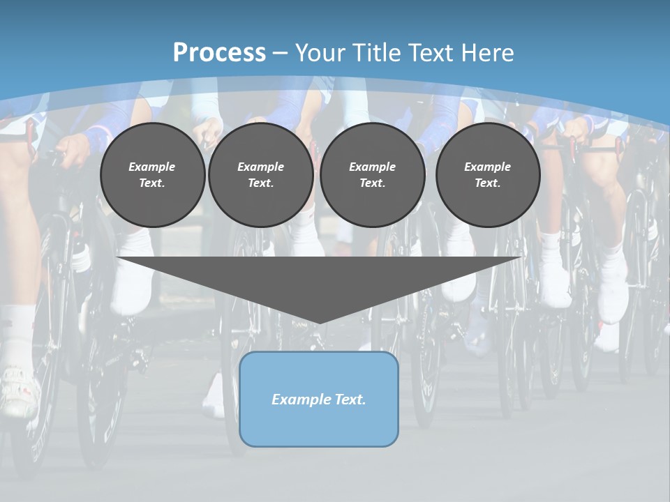 A Group Of Men Riding Bikes Down A Street PowerPoint Template