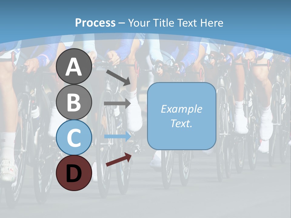 A Group Of Men Riding Bikes Down A Street PowerPoint Template
