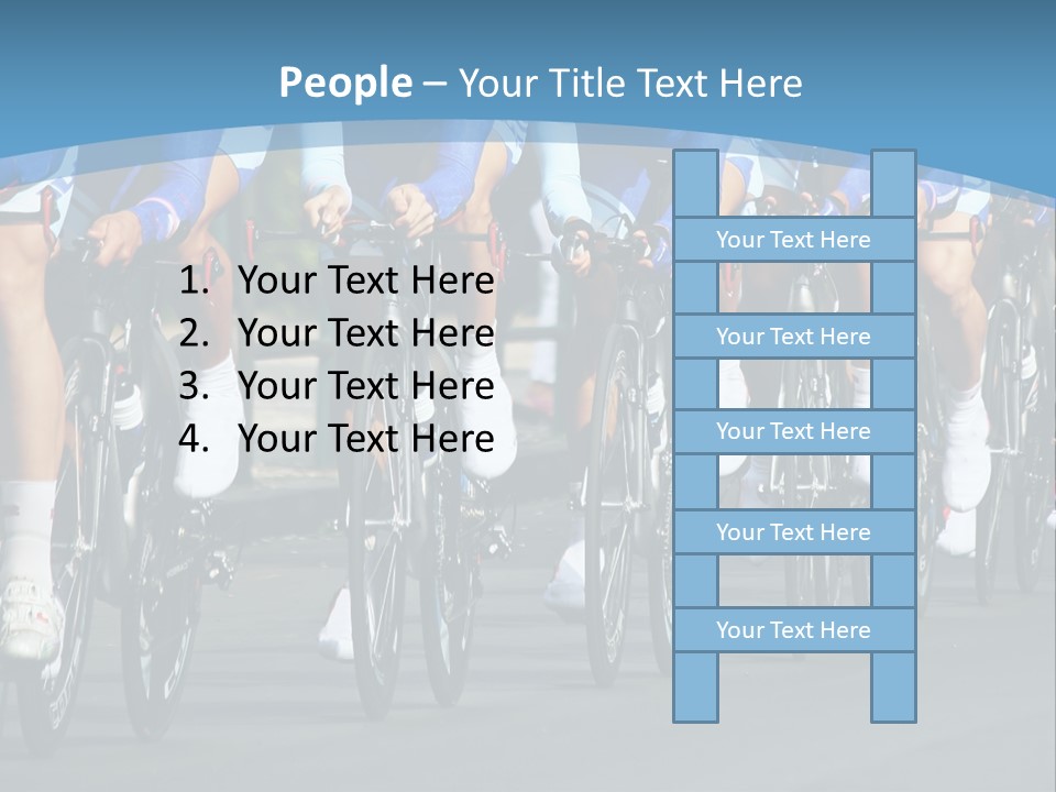A Group Of Men Riding Bikes Down A Street PowerPoint Template