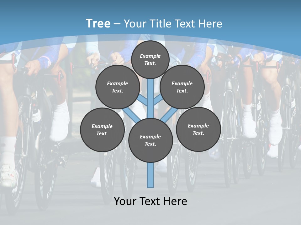 A Group Of Men Riding Bikes Down A Street PowerPoint Template