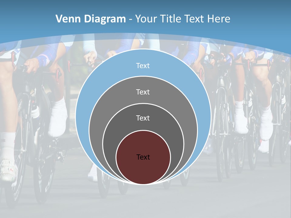 A Group Of Men Riding Bikes Down A Street PowerPoint Template