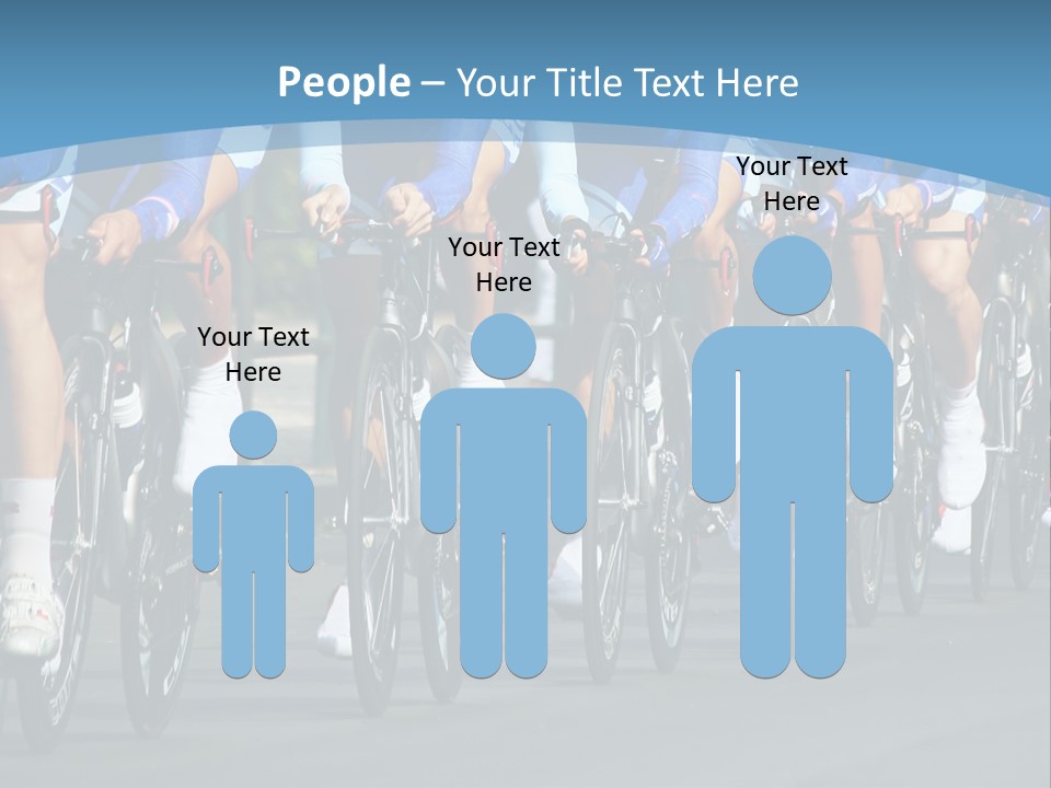 A Group Of Men Riding Bikes Down A Street PowerPoint Template