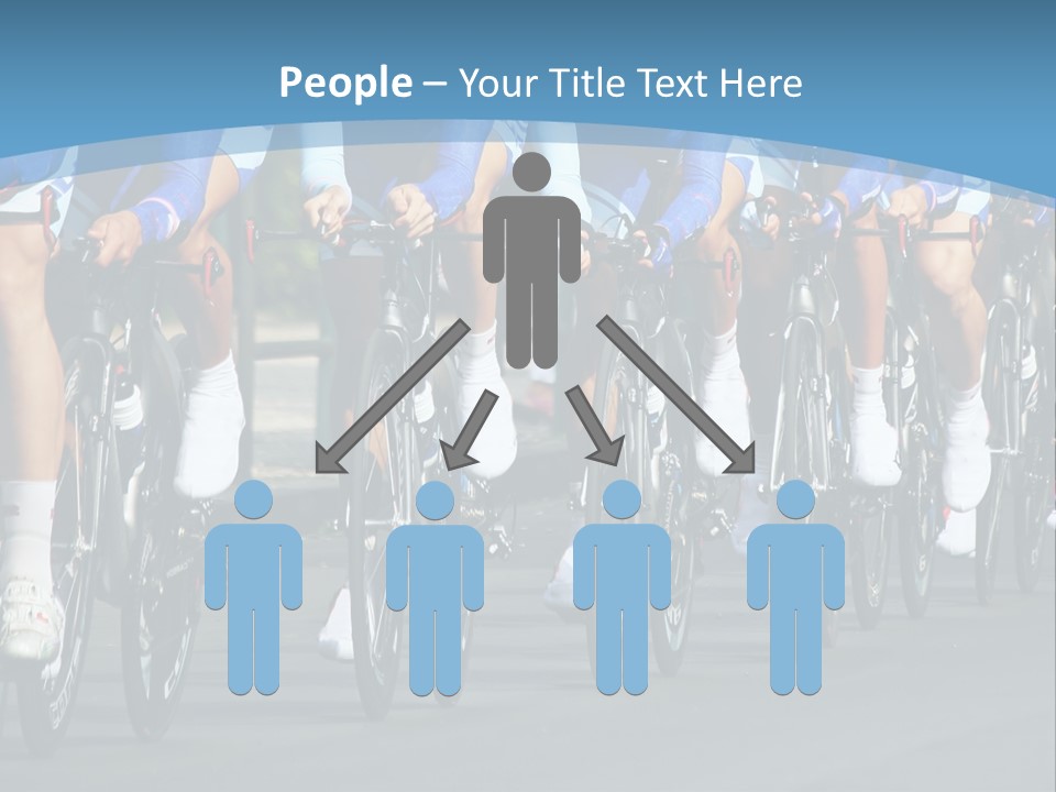 A Group Of Men Riding Bikes Down A Street PowerPoint Template