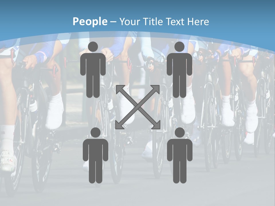 A Group Of Men Riding Bikes Down A Street PowerPoint Template
