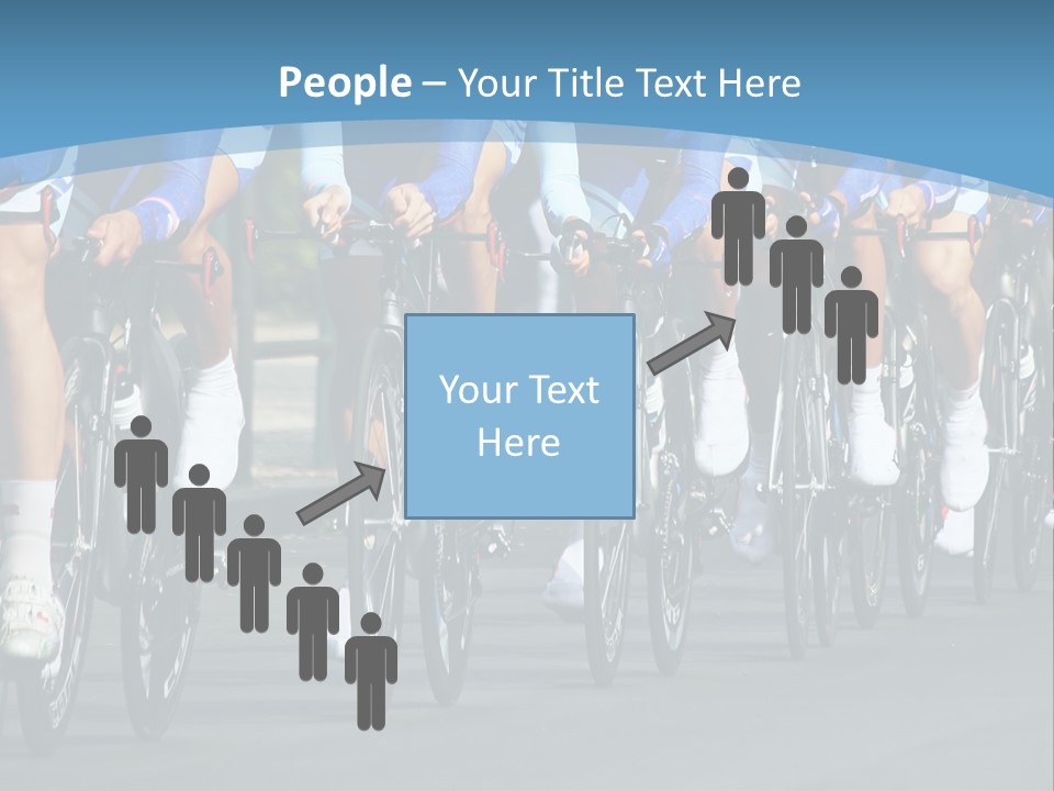 A Group Of Men Riding Bikes Down A Street PowerPoint Template