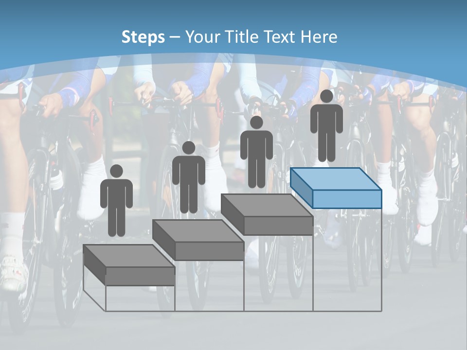 A Group Of Men Riding Bikes Down A Street PowerPoint Template
