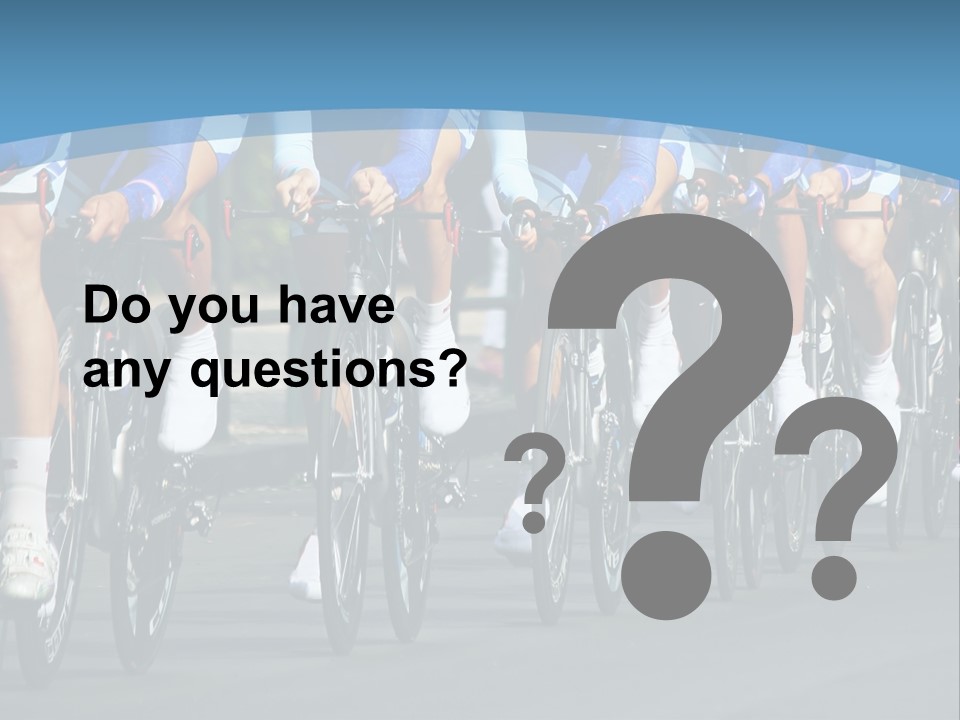 A Group Of Men Riding Bikes Down A Street PowerPoint Template