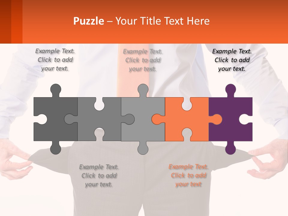 A Man In A Business Suit Is Holding His Pants Open PowerPoint Template