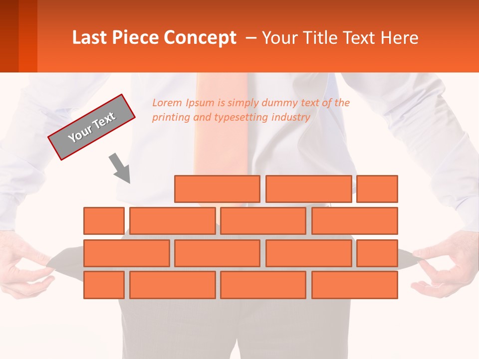 A Man In A Business Suit Is Holding His Pants Open PowerPoint Template