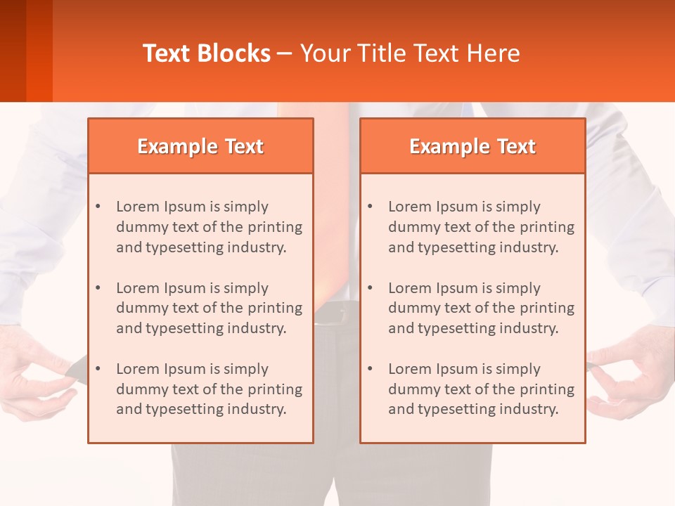 A Man In A Business Suit Is Holding His Pants Open PowerPoint Template
