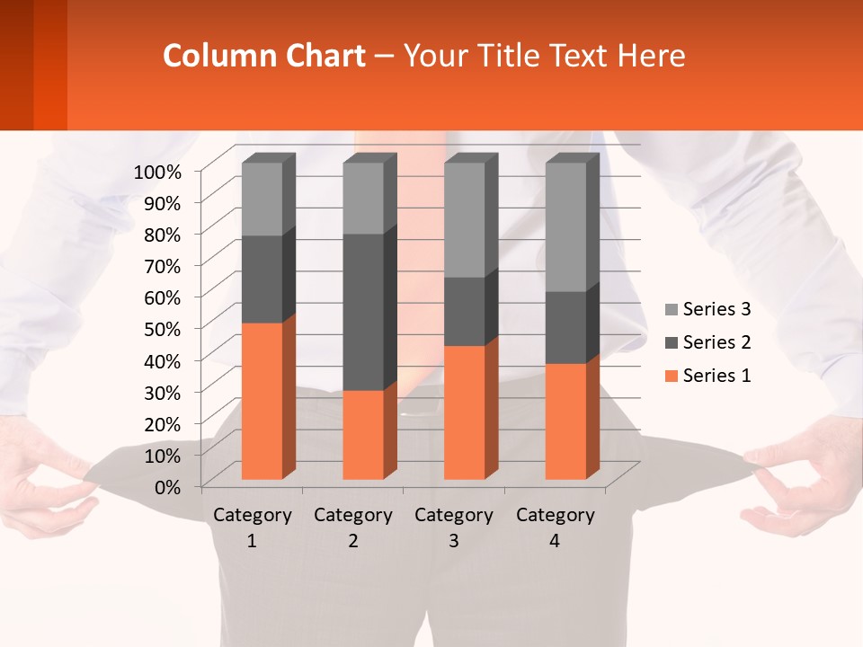 A Man In A Business Suit Is Holding His Pants Open PowerPoint Template