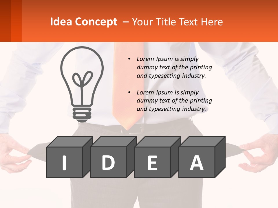 A Man In A Business Suit Is Holding His Pants Open PowerPoint Template
