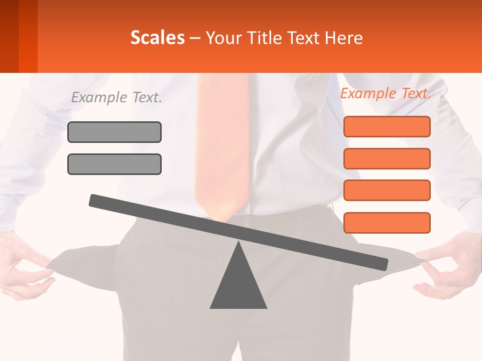 A Man In A Business Suit Is Holding His Pants Open PowerPoint Template