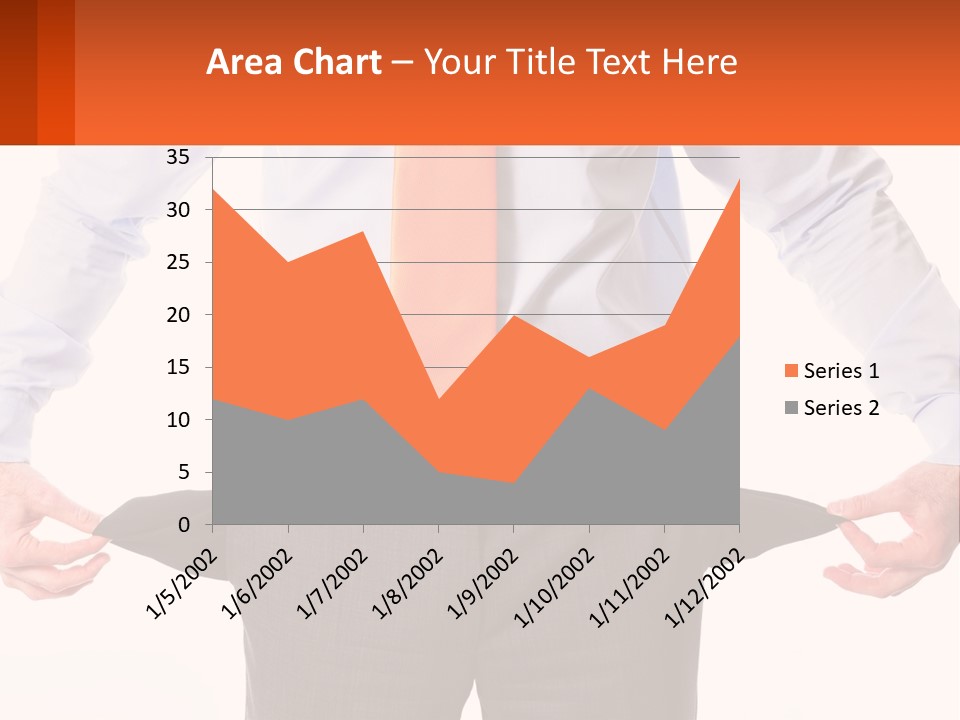 A Man In A Business Suit Is Holding His Pants Open PowerPoint Template