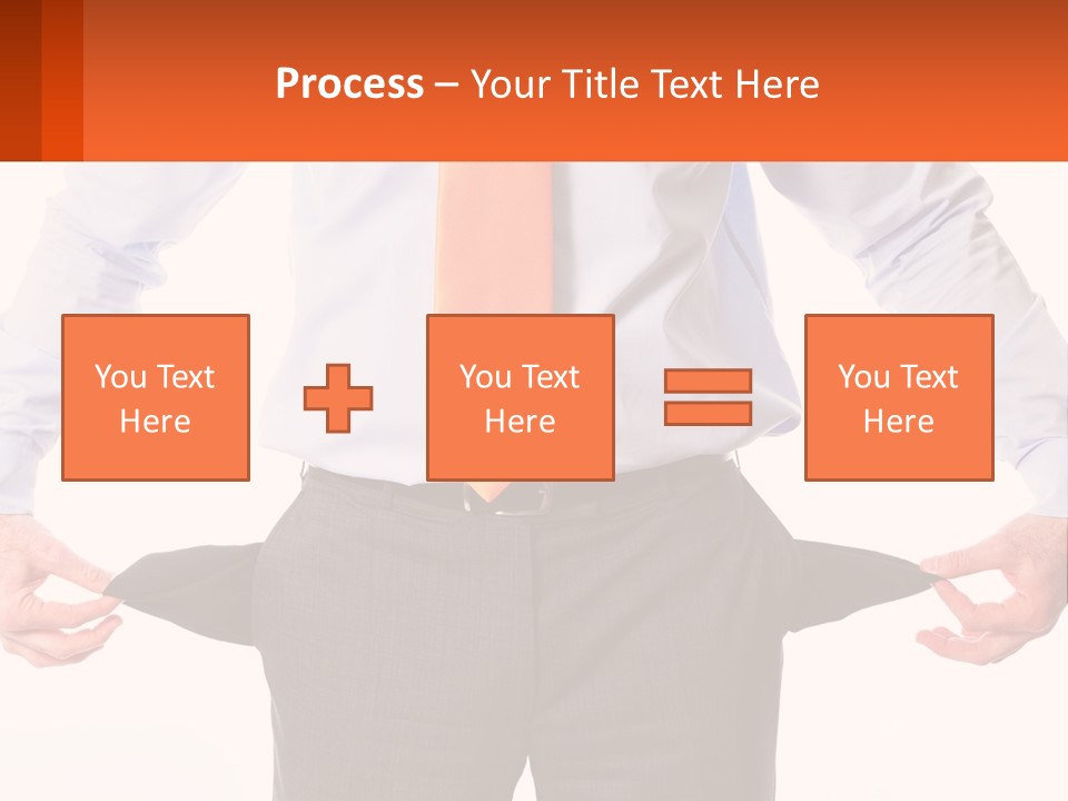 A Man In A Business Suit Is Holding His Pants Open PowerPoint Template