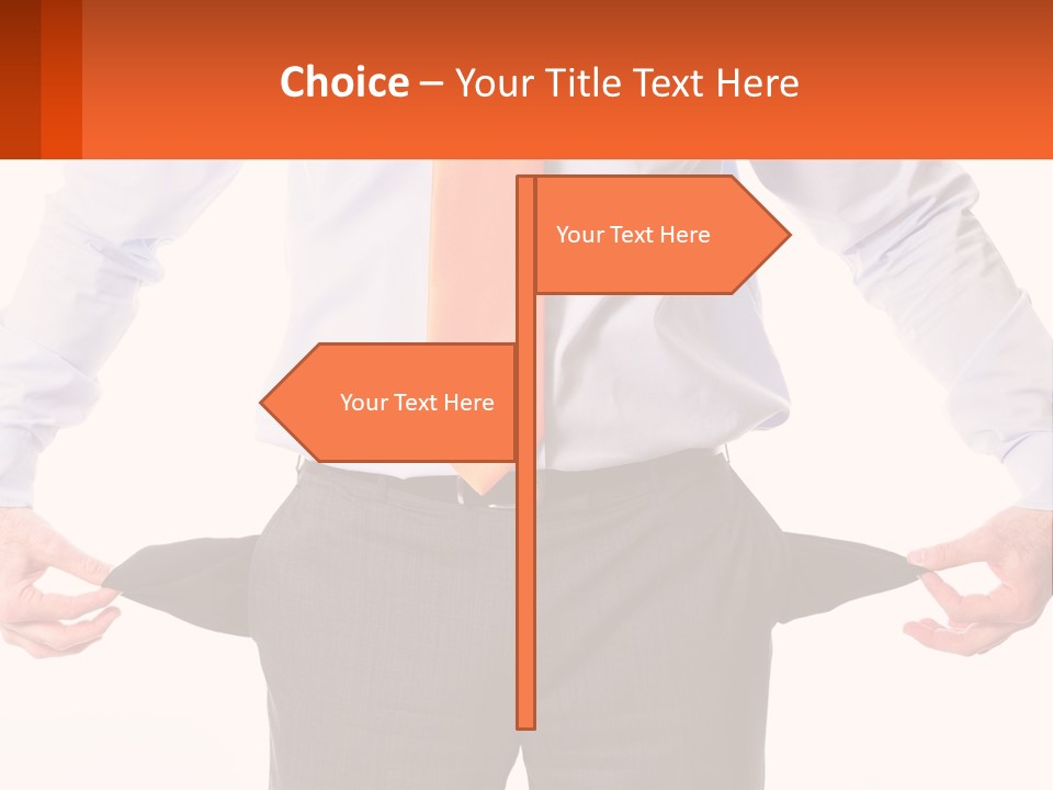 A Man In A Business Suit Is Holding His Pants Open PowerPoint Template