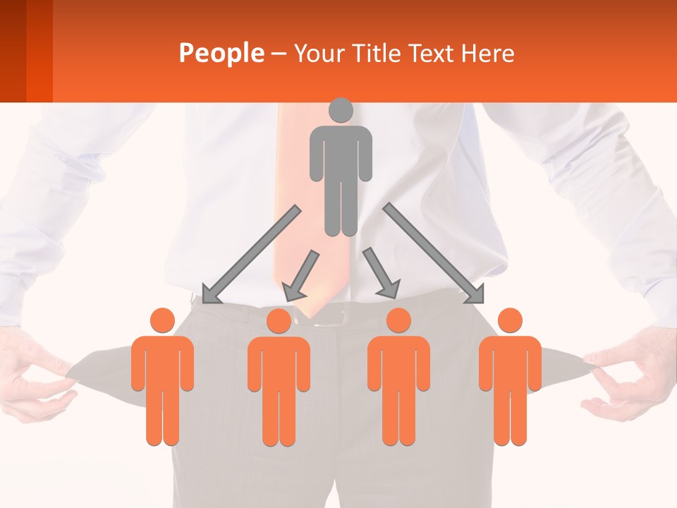 A Man In A Business Suit Is Holding His Pants Open PowerPoint Template