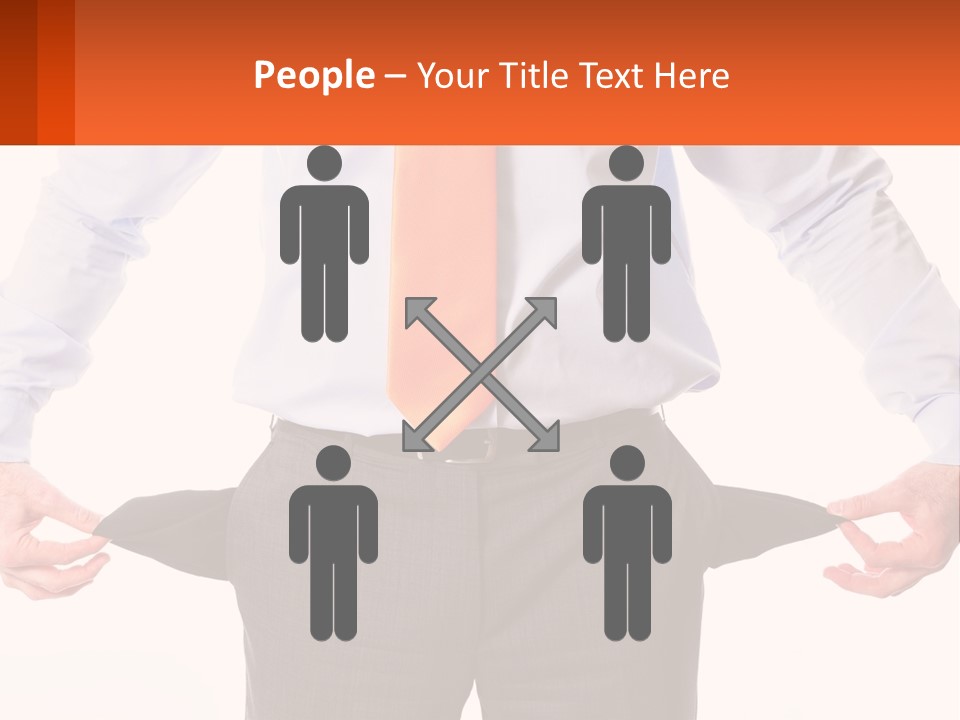 A Man In A Business Suit Is Holding His Pants Open PowerPoint Template