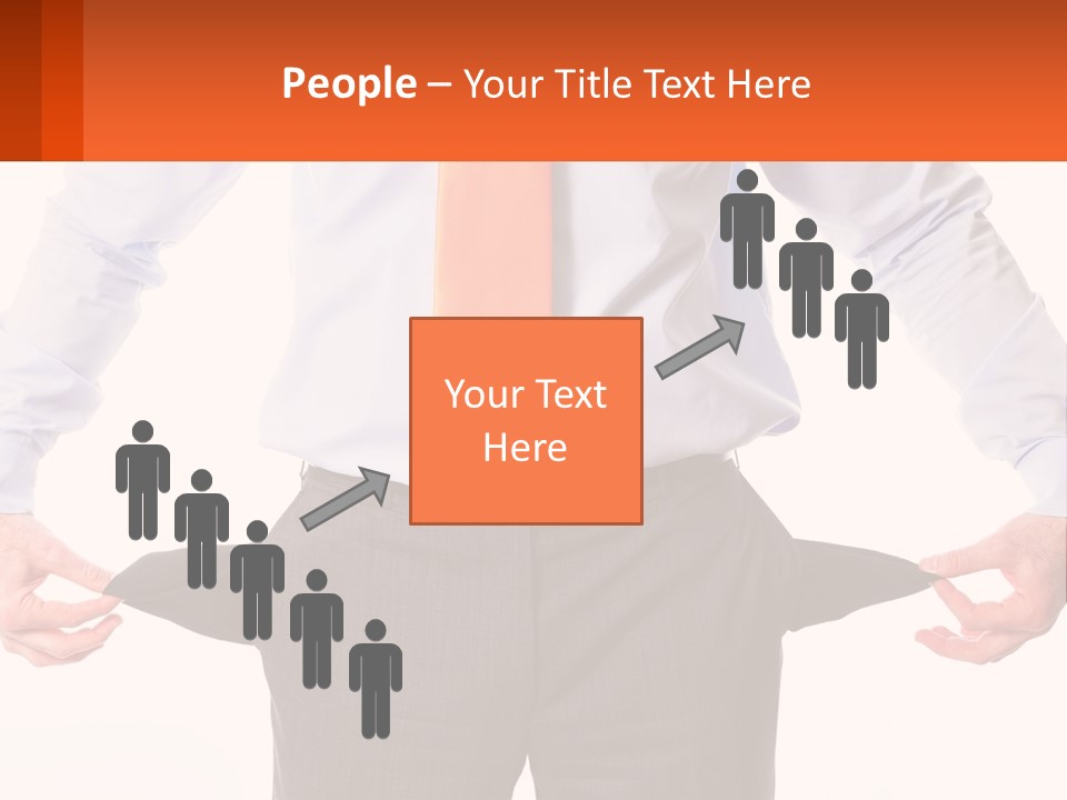 A Man In A Business Suit Is Holding His Pants Open PowerPoint Template
