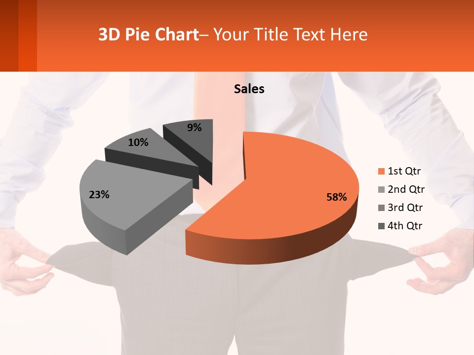A Man In A Business Suit Is Holding His Pants Open PowerPoint Template
