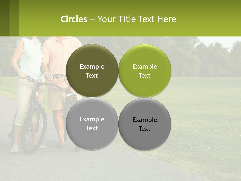 A Man And A Woman Standing Next To A Bike PowerPoint Template