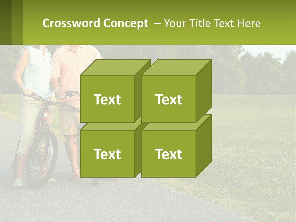 A Man And A Woman Standing Next To A Bike PowerPoint Template