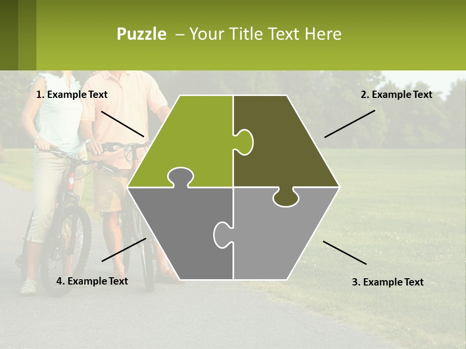 A Man And A Woman Standing Next To A Bike PowerPoint Template