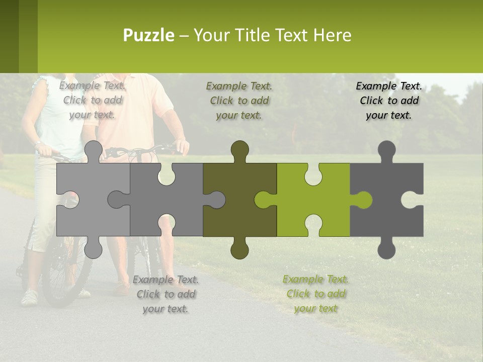 A Man And A Woman Standing Next To A Bike PowerPoint Template