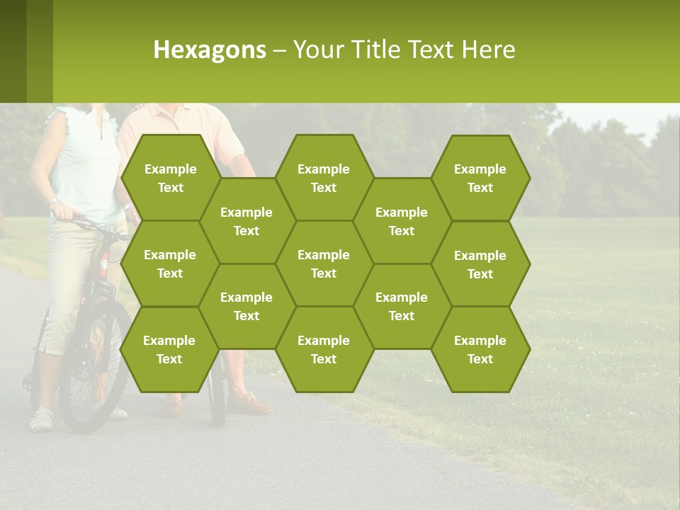 A Man And A Woman Standing Next To A Bike PowerPoint Template