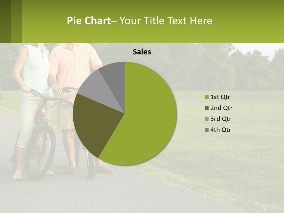 A Man And A Woman Standing Next To A Bike PowerPoint Template