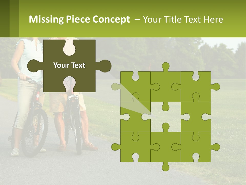 A Man And A Woman Standing Next To A Bike PowerPoint Template