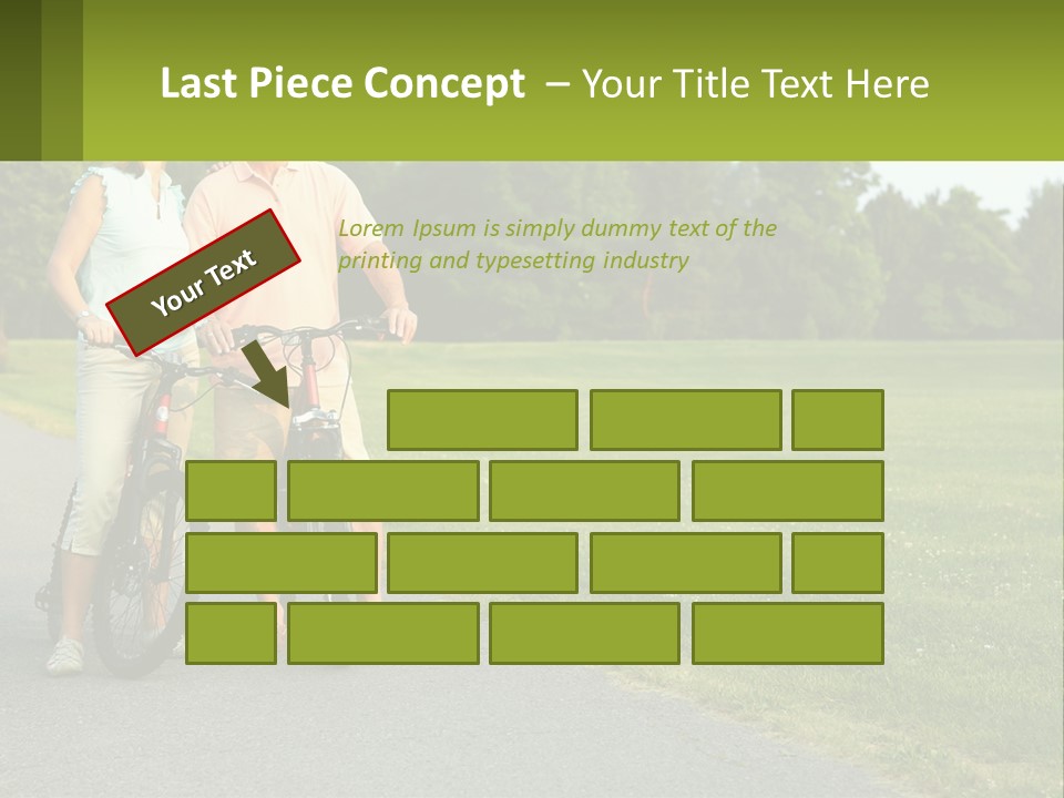 A Man And A Woman Standing Next To A Bike PowerPoint Template