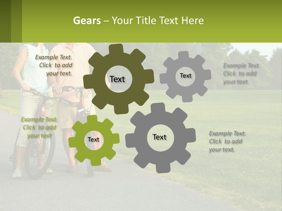 A Man And A Woman Standing Next To A Bike PowerPoint Template