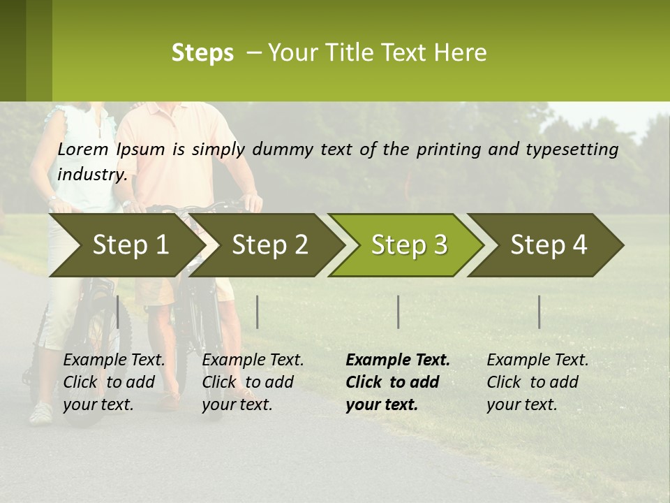 A Man And A Woman Standing Next To A Bike PowerPoint Template