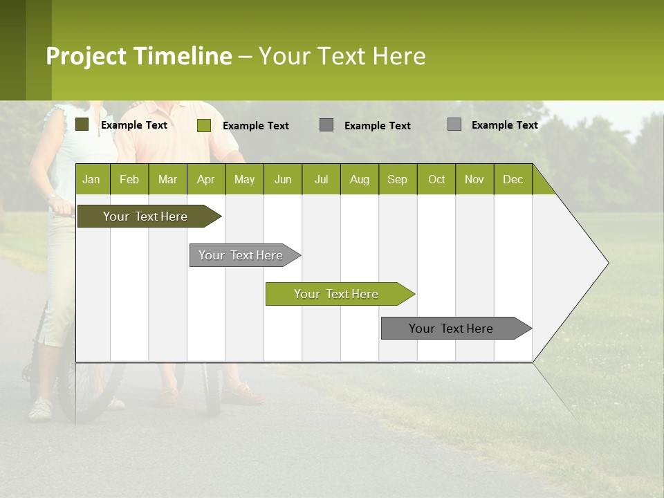 A Man And A Woman Standing Next To A Bike PowerPoint Template