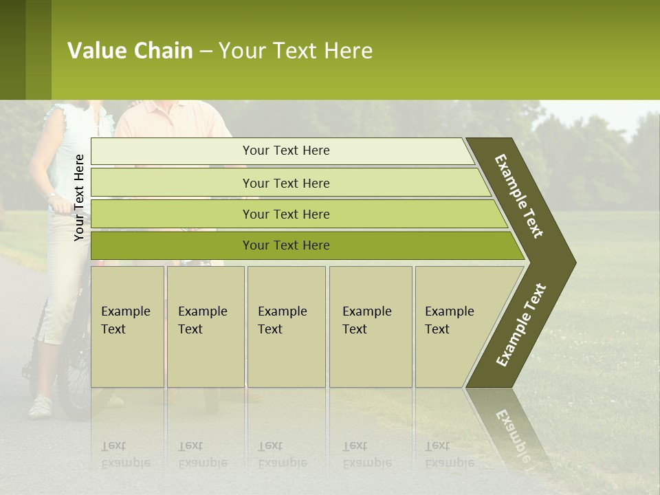 A Man And A Woman Standing Next To A Bike PowerPoint Template