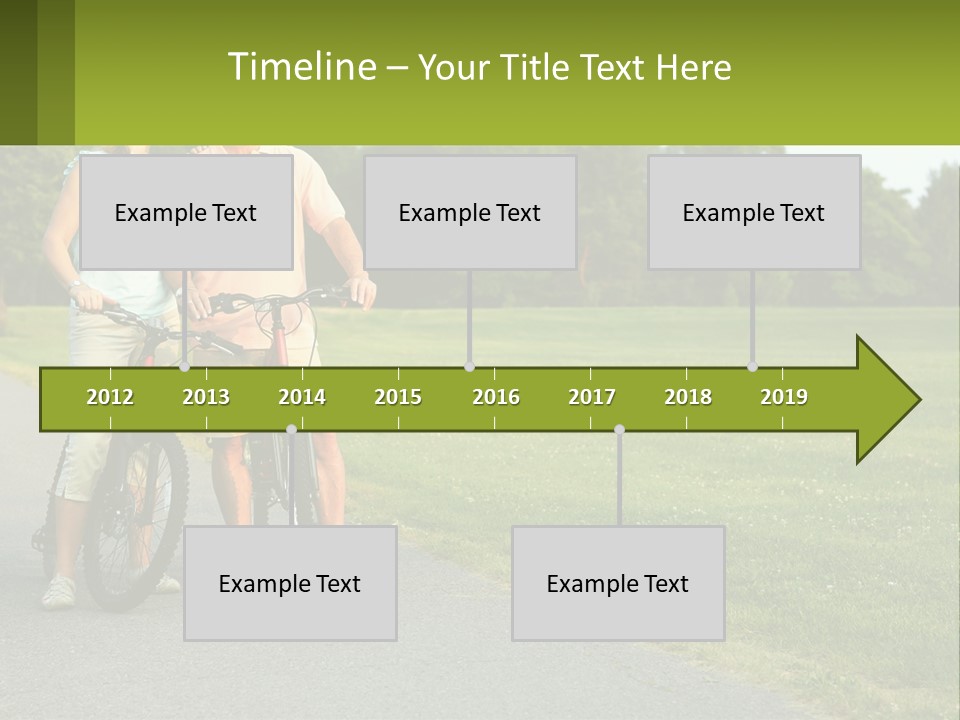 A Man And A Woman Standing Next To A Bike PowerPoint Template