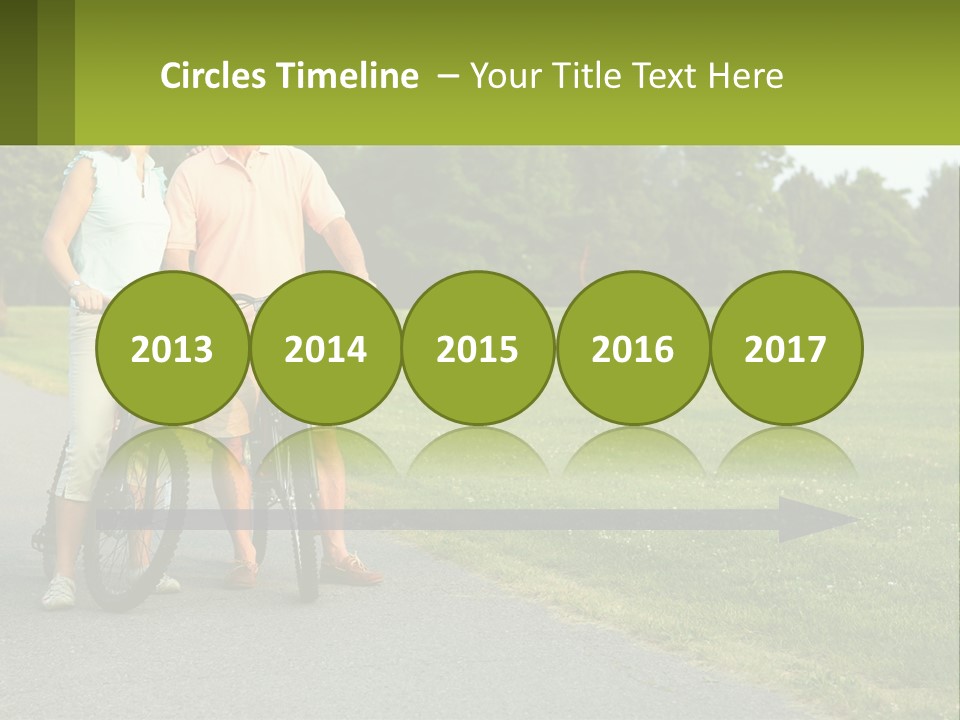 A Man And A Woman Standing Next To A Bike PowerPoint Template