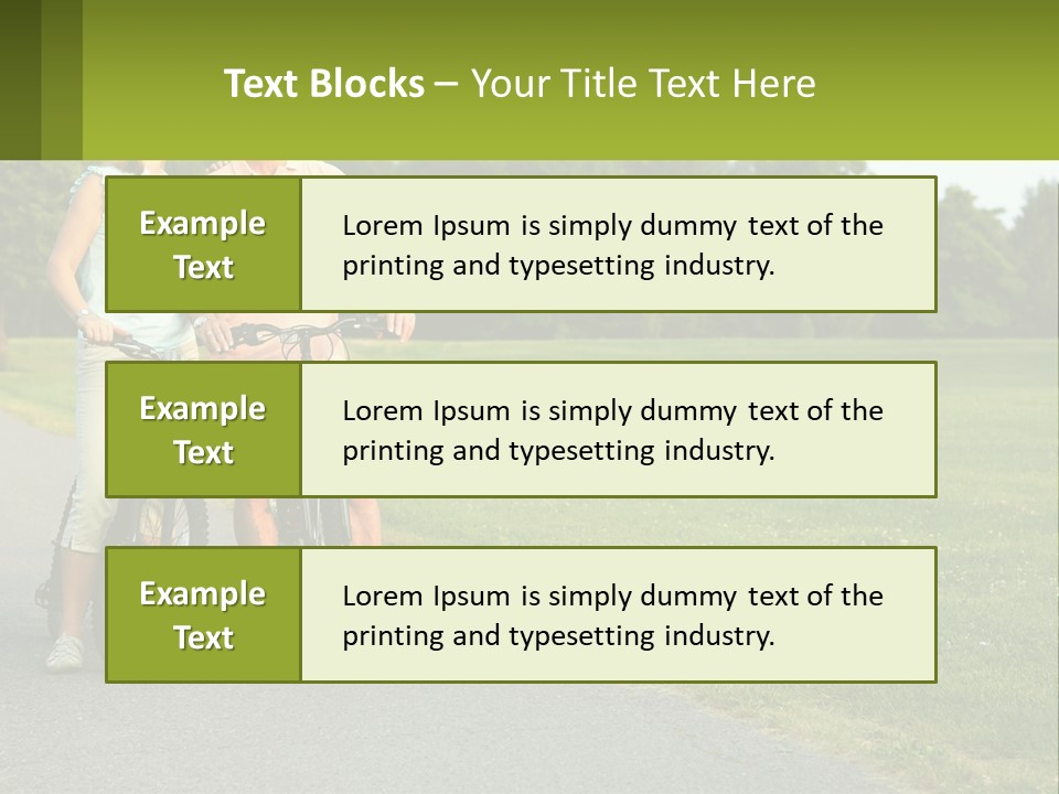 A Man And A Woman Standing Next To A Bike PowerPoint Template