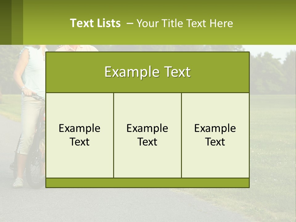 A Man And A Woman Standing Next To A Bike PowerPoint Template