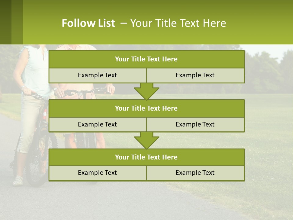 A Man And A Woman Standing Next To A Bike PowerPoint Template