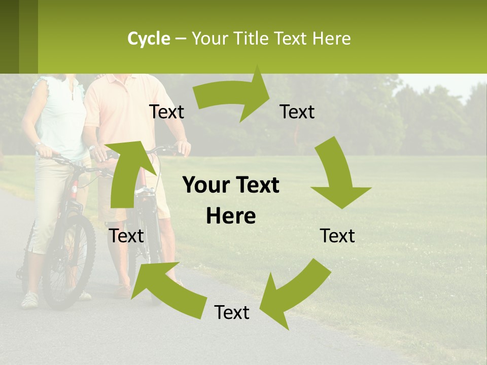 A Man And A Woman Standing Next To A Bike PowerPoint Template