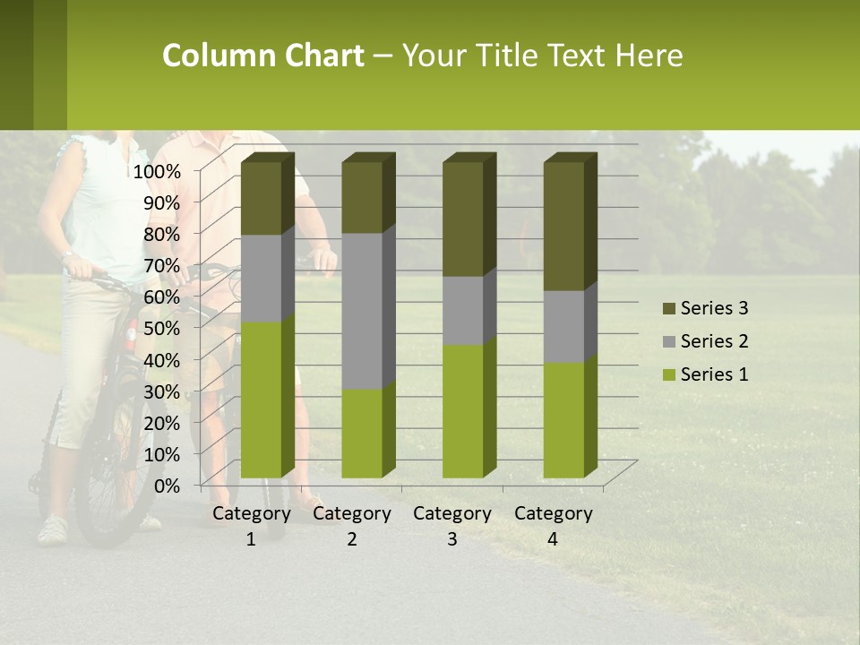 A Man And A Woman Standing Next To A Bike PowerPoint Template
