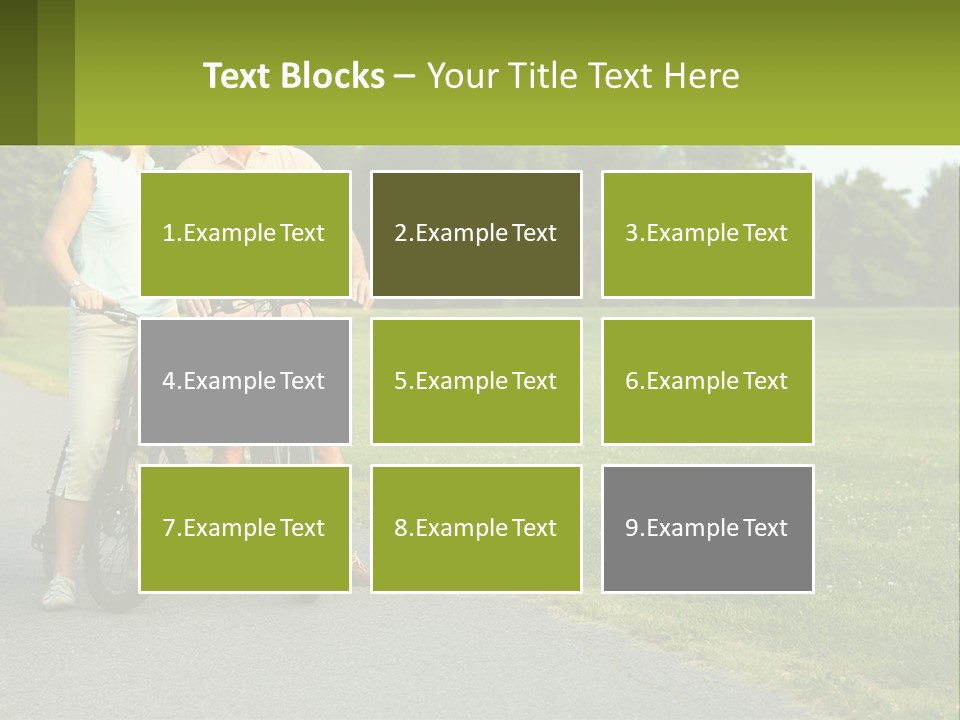 A Man And A Woman Standing Next To A Bike PowerPoint Template