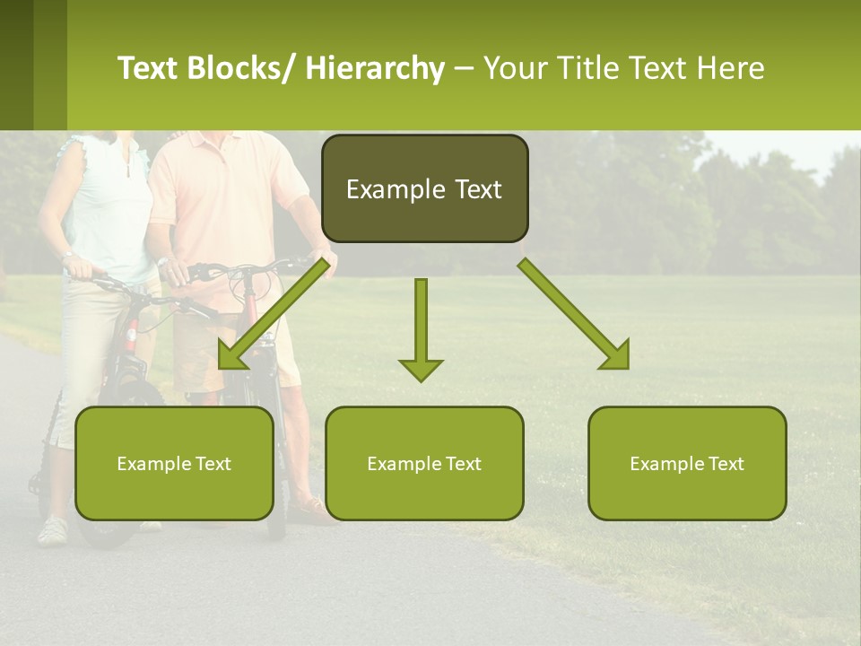 A Man And A Woman Standing Next To A Bike PowerPoint Template