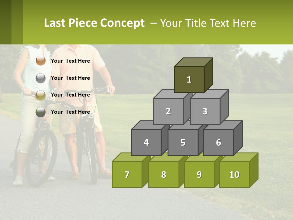 A Man And A Woman Standing Next To A Bike PowerPoint Template