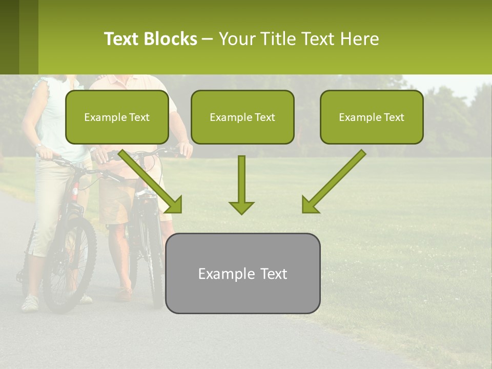 A Man And A Woman Standing Next To A Bike PowerPoint Template